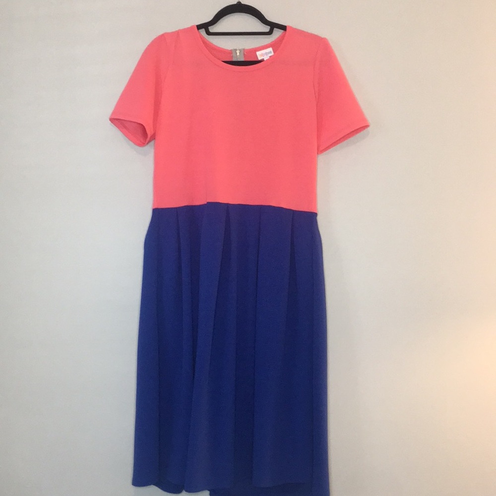 LuLaRoe color blocked “Amelia” dress
